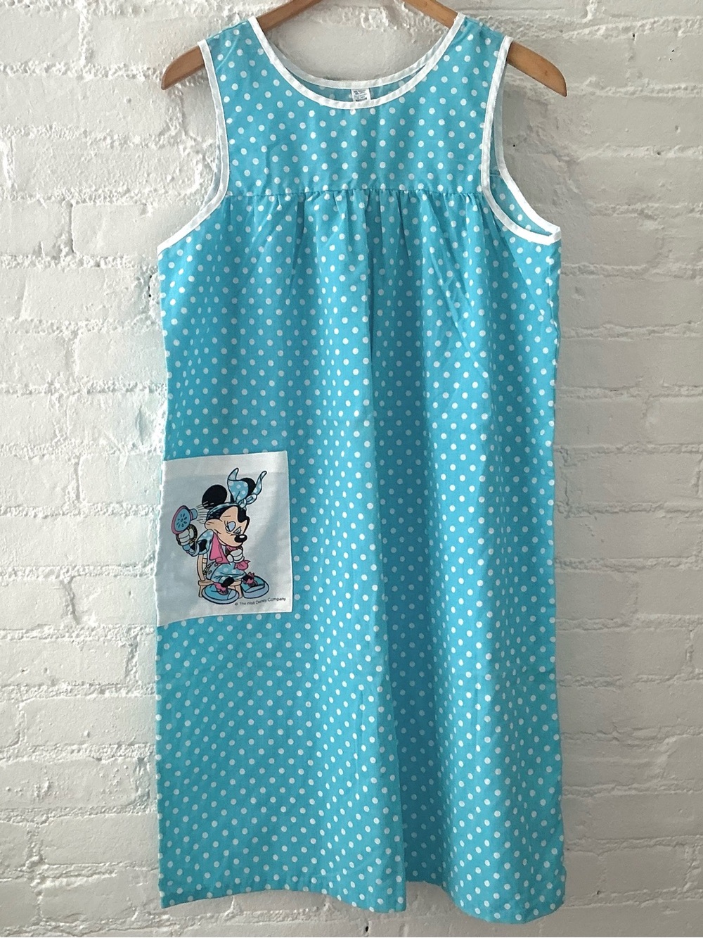 Vintage 90s Disney Minnie Mouse Womens House Dress Polka Dot Granny Cottage M
